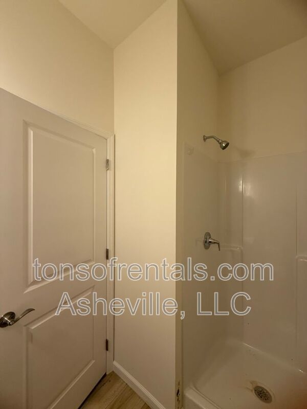 Freshly built upstairs duplex unit in Brevard, NC, offering a bright one-bedroom, one-bath layout with an open floor plan and vinyl flooring throughout. property image